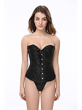 voordelige Rococo-Rococo Overbuste korset Gemaskerd Bal Hoog korset Cosplay Grote maten Dames Buikcontrole Push-up Jacquard Grote maten Maskerade Feest Carnaval van Venetië Volwassenen Korset