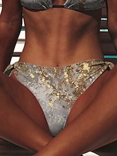 voordelige Bikinisets-Dames Badmode Bikini 2 Stuk Cheeky Badpak 2 Stuk Open Rug Print Vakantie Mode Gradiënt Kleur V Draad Mouwloos Badpakken