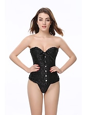 voordelige Rococo-Rococo Overbuste korset Gemaskerd Bal Hoog korset Cosplay Grote maten Dames Buikcontrole Push-up Jacquard Grote maten Maskerade Feest Carnaval van Venetië Volwassenen Korset
