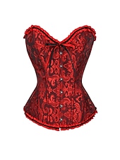 voordelige Rococo-Rococo Overbuste korset Gemaskerd Bal Hoog korset Cosplay Grote maten Dames Buikcontrole Push-up Jacquard Grote maten Maskerade Feest Carnaval van Venetië Volwassenen Korset