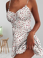 abordables Robes fleuries-Mini robe Femme Robe casual Sans Manches Printemps Eté - chaud robe sexy Lacet Imprimer Floral Vacances Fin de semaine Mince 2023 Boom Vente Robe Jaune foncé Rose Claire Blanche Jaune Pourpre fonc