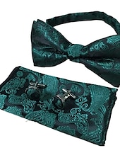 baratos Gravatas e Laços Borboleta para Homem-Homens Gravatas Gravata Borboleta Lenço de Paletó Abotoadura Conjuntos Caixa de presente de gravata borboleta Trabalho Casamento Cavalheiro Jacquard