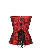 voordelige Rococo-Rococo Overbuste korset Gemaskerd Bal Hoog korset Cosplay Grote maten Dames Buikcontrole Push-up Jacquard Grote maten Maskerade Feest Carnaval van Venetië Volwassenen Korset