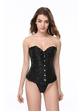 voordelige Rococo-Rococo Overbuste korset Gemaskerd Bal Hoog korset Cosplay Grote maten Dames Buikcontrole Push-up Jacquard Grote maten Maskerade Feest Carnaval van Venetië Volwassenen Korset