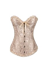 voordelige Rococo-Rococo Overbuste korset Gemaskerd Bal Hoog korset Cosplay Grote maten Dames Buikcontrole Push-up Jacquard Grote maten Maskerade Feest Carnaval van Venetië Volwassenen Korset