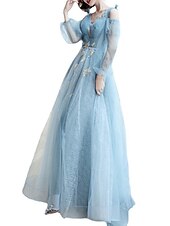 cheap Prom Dresses-A-Line Sparkle &amp; Shine Puffy Prom Formal Evening Dress V Neck Long Sleeve Floor Length  with Sequin Butterfly  dress to impress 2025