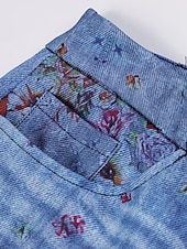 Dámské Džíny Prodloužené Faux Denim Tisk Vysoký pas Plná délka 1 Podzim zima levne Dámské kalhoty Flare-Dámské Džíny Prodloužené Faux Denim Tisk Vysoký pas Plná délka 1 Podzim zima