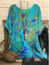 ieftine Vârfurile animalelor-Bluză pentru femei Plus size Grafică Puncte polka Fluture Punk  Gothic Mâneci scurte Mâneci dolman Gât rotund Topuri regulate Zilnic Iesire Weekend Imprimare Negru Albastru Albastru închis Vară