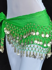 cheap Belly Dancewear-Belly Dance Hip Scarf Coin Sequin Women&#039;s Training Chiffon / Ballroom Gold Coin Belt