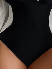abordables Maillots de bain une pièce-Femme Maillots de Bain Une pièce Monokini Maillots de bain Slip Brésilien Maillot de bain Contrôle du Ventre Taille haute Tenues de plage Sexy Bloc de couleur A Bretelles Sans Manches Maillots de bain