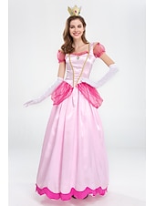 levne Dámské Kostýmy-Pohádkové Princezna Peach Cosplay kostým Prázdninové šaty Sladký Filmové kostýmy for Dámské Dospělé Plesová maškaráda loučení se svobodou nevěsty