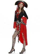 billige Kvinnekolleksjon-Dame Pirat Cosplay kostyme Drakter Til Maskerade Voksne Kjole Belte Strømper