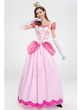 levne Dámské Kostýmy-Pohádkové Princezna Peach Cosplay kostým Prázdninové šaty Sladký Filmové kostýmy for Dámské Dospělé Plesová maškaráda loučení se svobodou nevěsty
