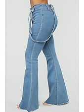 رخيصةأون قيعان-ستايل هبي الثمانينات حفلة تنكرية قيعان الجرس سراويل جينز فتاة القوطي ملابس تنكرية نسائي حفلة تنكرية حفل / مساء فخر موكب شهر الفخر للبالغين بنطلونات