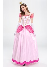 levne Dámské Kostýmy-Pohádkové Princezna Peach Cosplay kostým Prázdninové šaty Sladký Filmové kostýmy for Dámské Dospělé Plesová maškaráda loučení se svobodou nevěsty