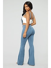 رخيصةأون قيعان-ستايل هبي الثمانينات حفلة تنكرية قيعان الجرس سراويل جينز فتاة القوطي ملابس تنكرية نسائي حفلة تنكرية حفل / مساء فخر موكب شهر الفخر للبالغين بنطلونات