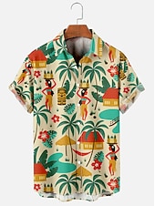 Retro Vintage 1960s Hippie Hawaiian Shirts Hippie Disco Fancy Dress Men's Pride Parade Pride Month Adults' Shirt4