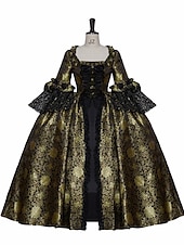 Недорогие Платья-Рококо Викторианский стиль Эпоха возрождения В пол Платья Костюм для вечеринки Маскарад Большие размеры Нормальная Буфф / баллон Вспышка рукава Принцесса Кружева Тюль Винтаж С пышной юбкой