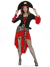 billige Kvinnekolleksjon-Dame Pirat Cosplay kostyme Drakter Til Maskerade Voksne Kjole Belte Strømper