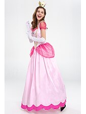levne Dámské Kostýmy-Pohádkové Princezna Peach Cosplay kostým Prázdninové šaty Sladký Filmové kostýmy for Dámské Dospělé Plesová maškaráda loučení se svobodou nevěsty