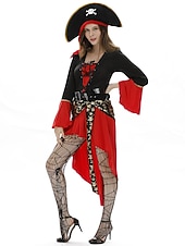 billige Kvinnekolleksjon-Dame Pirat Cosplay kostyme Drakter Til Maskerade Voksne Kjole Belte Strømper