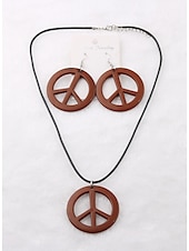 1960s Hippie 1970s Necklace Masquerade Piece&Love Fancy Dress Men's Women's Masquerade Party / Evening Pride Parade Pride Month Adults' Earrings Necklace4