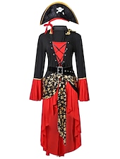 billige Kvinnekolleksjon-Dame Pirat Cosplay kostyme Drakter Til Maskerade Voksne Kjole Belte Strømper