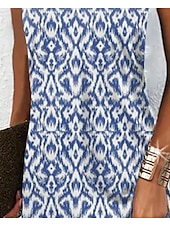 abordables Robes Boho-Robe Mini Femme Robe Petite Robe d&#039;Été Robe Halter Robe Décontractée Vacances Quotidien Fête Coupe Régulière Imprimée Sans Manches Col Halter Sans Bretelles Bleu Été Printemps