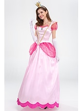 levne Dámské Kostýmy-Pohádkové Princezna Peach Cosplay kostým Prázdninové šaty Sladký Filmové kostýmy for Dámské Dospělé Plesová maškaráda loučení se svobodou nevěsty