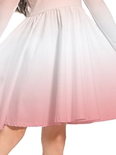 billiga 3D Shining Vision Klänning-Barn Liten Flickor Klänning Regnbåge Grafisk A linjeklänning Dagligen Helgdag Semester Mönster Blå Rodnande Rosa Regnbåge Ovanför knäet Långärmad Ledigt söt stil Ljuv Klänningar Höst Vår Normal 3-10