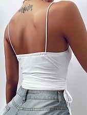 preiswerte T-Shirts-Damen Tank Top Glatt Basic Ärmellos V Ausschnitt Normale Oberteile Casual Wochenende Schwarz Weiß Rosa Himmelblau Violett