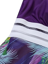 abordables Robes de bain-Femme Grande Taille Maillots de Bain Tankini 2 pièces Robe de Bain Maillot de bain 2 Pièces Maillots de bain modestes Dos ouvert Imprimé pour les grosses poitrines Vacances Le style mignon Floral