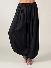 preiswerte weites Bein und hohe Taille-Chinos für Damen mit normalem, weitem Bein, modische Savannah-Jogginghose, volle Länge, mittlere Taille, einfarbig, Kordelzug, Baggy, tiefer Schritt, bequem, mikroelastisch, lässig, Wochenende,
