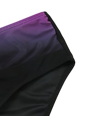 abordables Ensemble de bikinis-Femme Normal Maillots de Bain Bikinis 2 pièces Slip Brésilien Maillot de bain Dos Nu 2 Pièces Faire monter Sexy Imprimé Vacances mode A Ombre Feuille Col en V Sans Manches Maillots de bain