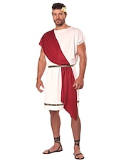 Retro Vintage Ancient Greek Ancient Rome Cosplay Costume Outfits Statue of Liberty Greek Gods Fancy Dress Men's Halloween Carnival Party Bachelorette Party Adults Leotard / Onesie Headwear Waist Belt3