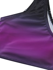 abordables Ensemble de bikinis-Femme Normal Maillots de Bain Bikinis 2 pièces Slip Brésilien Maillot de bain Dos Nu 2 Pièces Faire monter Sexy Imprimé Vacances mode A Ombre Feuille Col en V Sans Manches Maillots de bain