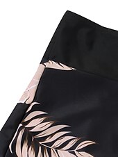 abordables Tankinis-Maillots de Bain Tankini 2 pièces Robe de Bain Maillot de bain Femme Licou 2 Pièces Maillots de bain modestes Dos ouvert Imprimé Feuilles Grande Taille Licou Col en V Maillots de bain nouveau