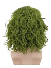 大人男性用バルドショートボブカールダークグリーンジョーカウィッグ コスプレアニメウィッグ ハロウィンウィッグ セントパトリックデーウィッグ お買い得  映画キャラクターウィッグ-大人男性用バルドショートボブカールダークグリーンジョーカウィッグ コスプレアニメウィッグ ハロウィンウィッグ セントパトリックデーウィッグ