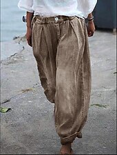 abordables jambe large et taille haute-pantalon de jogging pour femme pantalon bouffant faux denim taille mi-haute mode côtier style grand-mère décontracté week-end imprimé micro-élastique longueur totale confort fleur / fleuri