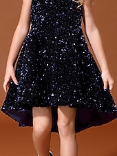 preiswerte Kleider für die Blumenmädchen-Weihnachten Trompete / Meerjungfrau Über dem Knie Wolle Frühling Sommer Blumenmädchenkleider mit Pailetten Kinderkleid für kleine süße Mädchen, passend für 3–14 Jahre Größe 4/Größe 6/Größe 8