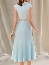cheap With Jacket-Two Piece Mermaid Mother of the Bride Dress Wedding Guest Church Elegant Jewel Neck Knee Length Stretch Chiffon Sleeveless Short Jacket Dresses with Beading Race Day Dress