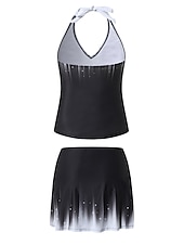 billiga Badessor-Kvinnors normala simkläder baddräkter 2-delad tankini baddräkt halter 2-delad blygsam semester strandkläder ombre rem ärmlösa baddräkter