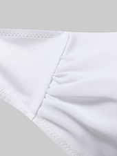 preiswerte Bikini-Sets-Damen Badeanzug Bikinis 2 Stück Cheeky-Bikinihose Bademode Rüschen 2 teilig Rückenfrei Sexy Strandbekleidung Sexy Glatt Einfarbig Trägerlos Ärmellos Badeanzüge