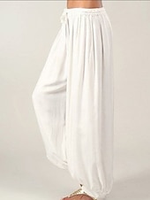 preiswerte weites Bein und hohe Taille-Chinos für Damen mit normalem, weitem Bein, modische Savannah-Jogginghose, volle Länge, mittlere Taille, einfarbig, Kordelzug, Baggy, tiefer Schritt, bequem, mikroelastisch, lässig, Wochenende,