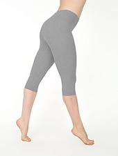 preiswerte Einfarbige Leggings-Damen Casual Sport Leggins Capri-Shorts Scrunch Hintern Shorts Elastische Taille Wadenlänge Hose Täglich Yoga elastisch Baumwollmischung Leicht Sport Hoher Taillenbund Schlank Graues Grün 7 Punkte