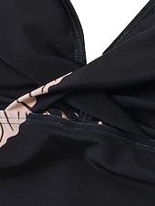 abordables Tankinis-Maillots de Bain Tankini 2 pièces Robe de Bain Maillot de bain Femme Licou 2 Pièces Maillots de bain modestes Dos ouvert Imprimé Feuilles Grande Taille Licou Col en V Maillots de bain nouveau