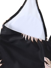 abordables Tankinis-Maillots de Bain Tankini 2 pièces Robe de Bain Maillot de bain Femme Licou 2 Pièces Maillots de bain modestes Dos ouvert Imprimé Feuilles Grande Taille Licou Col en V Maillots de bain nouveau