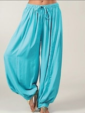 preiswerte weites Bein und hohe Taille-Chinos für Damen mit normalem, weitem Bein, modische Savannah-Jogginghose, volle Länge, mittlere Taille, einfarbig, Kordelzug, Baggy, tiefer Schritt, bequem, mikroelastisch, lässig, Wochenende,