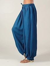 preiswerte weites Bein und hohe Taille-Chinos für Damen mit normalem, weitem Bein, modische Savannah-Jogginghose, volle Länge, mittlere Taille, einfarbig, Kordelzug, Baggy, tiefer Schritt, bequem, mikroelastisch, lässig, Wochenende,