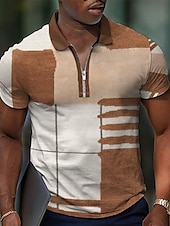 voordelige Hawaiiaanse polo voor heren-Kentucky-derby Voor heren Ruitjes Hawaiiaanse poloshirts Golfshirt Korte mouw Poloshirt Overhemden met kraag Casual Strand Kleding Vakantiekleding Feestoutfits 3D-afdrukken Polo met kwartrits Wit